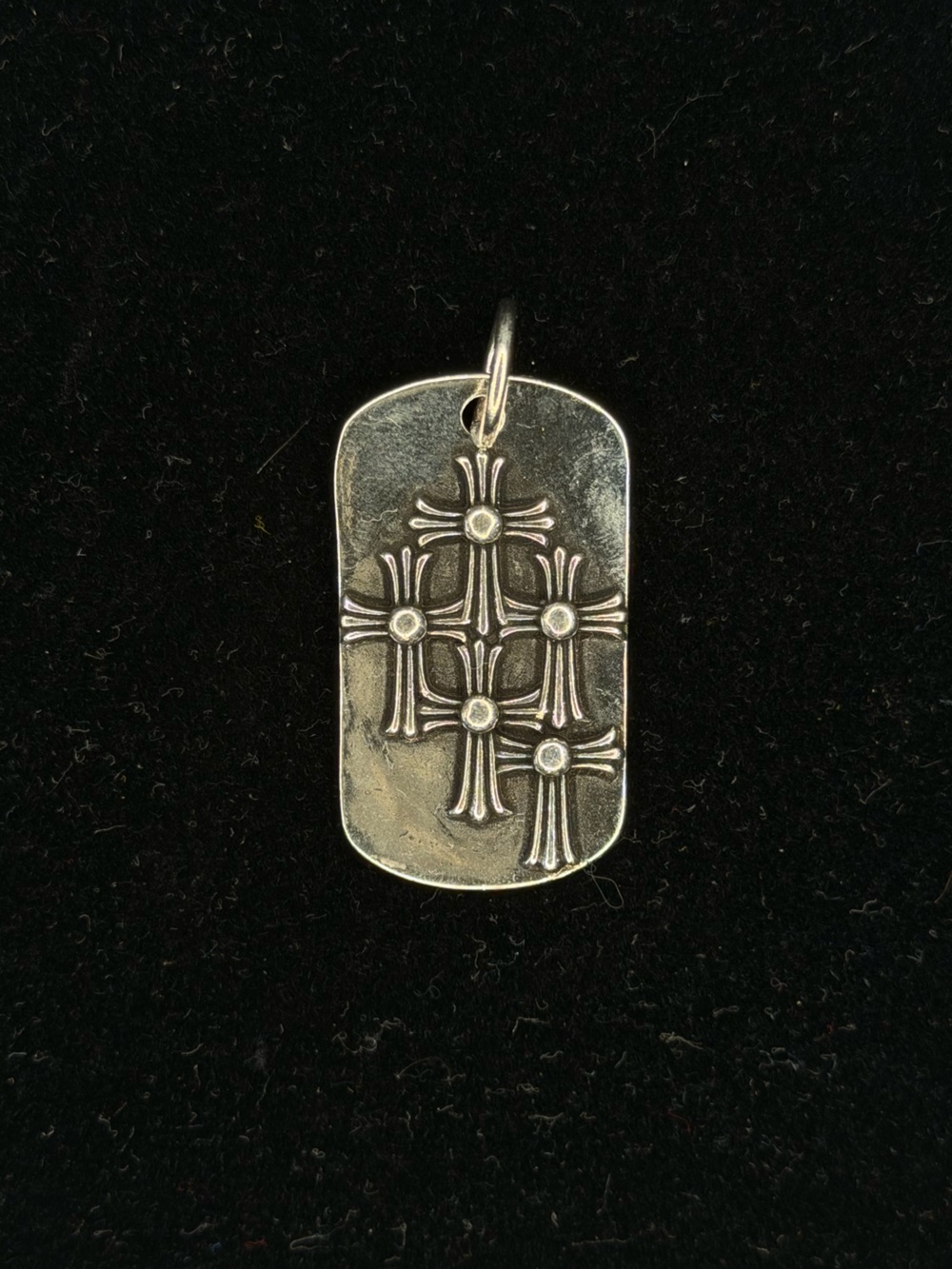 Chrome Hearts Floral Cross Multi Stack Dogtag Unisex Pendant
